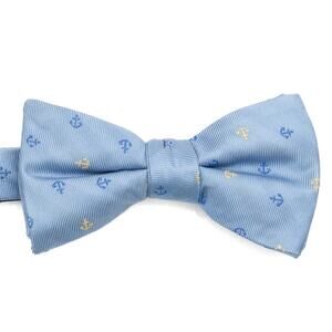 Saddlebred Adjustable Pre-tied Silk Blend Blue Yellow Anchor Bowtie
